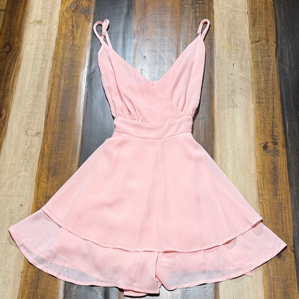 Blush Pink Sleeveless V-Neck Mini Romper
